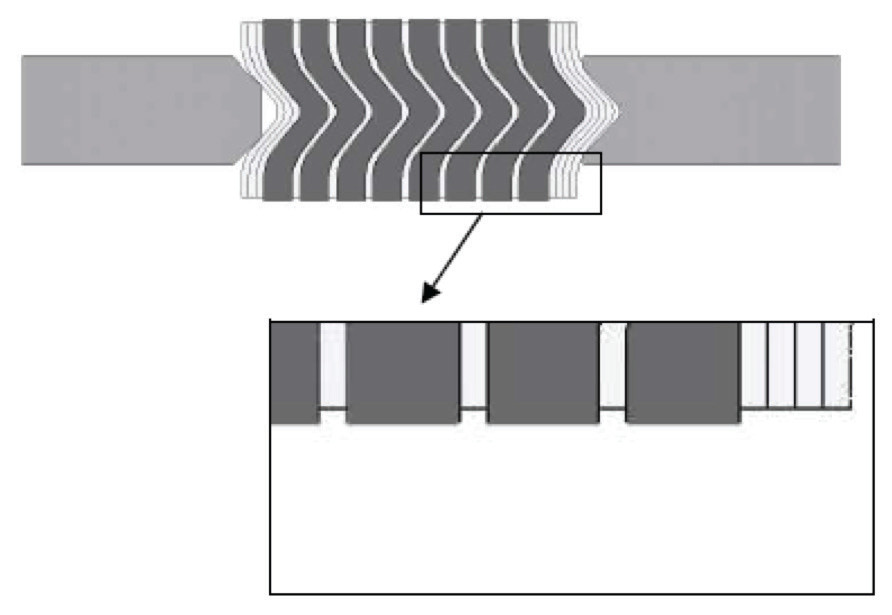 Flexible graphite filler protrusion.
